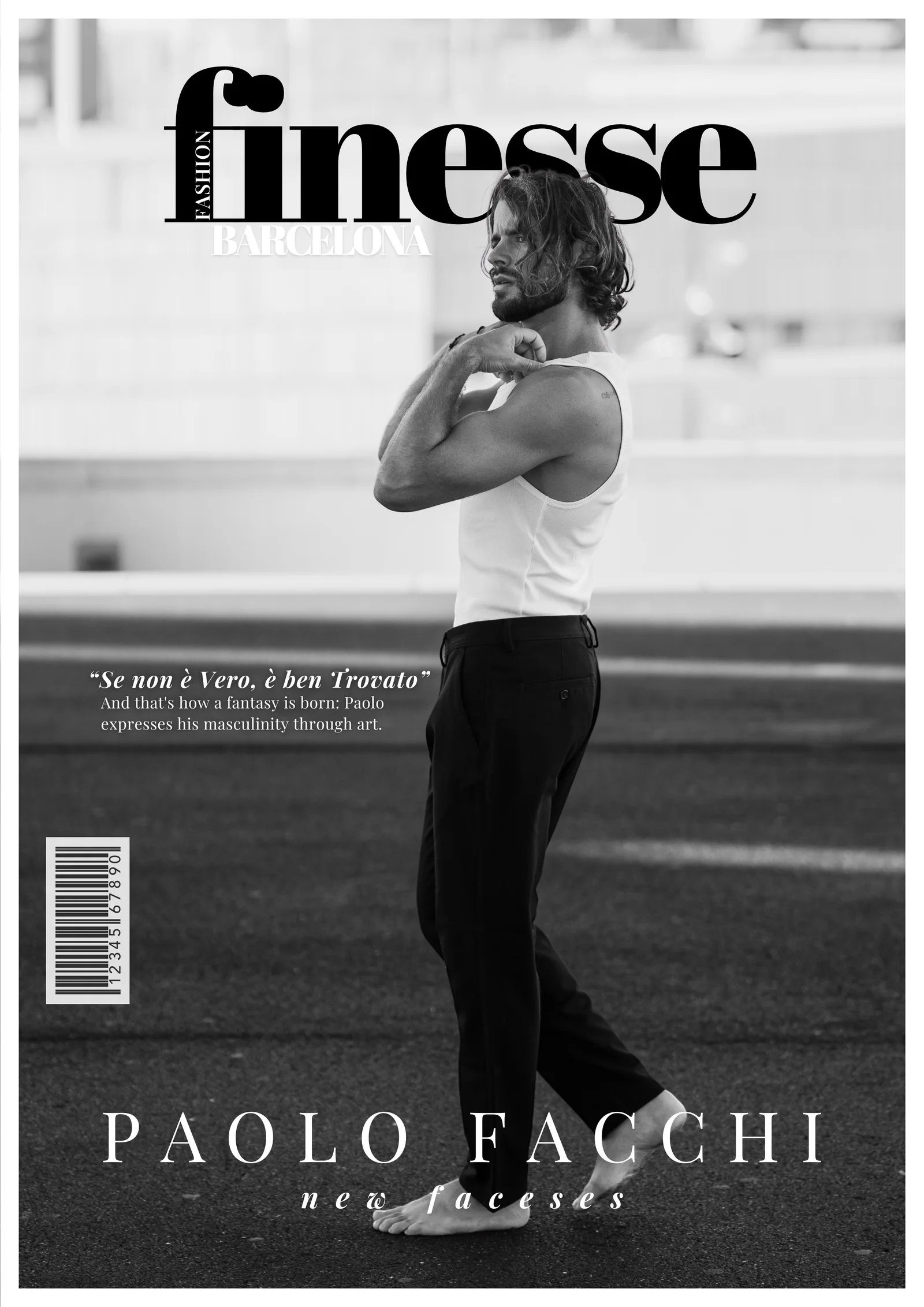 Editorial de moda en blanco y negro